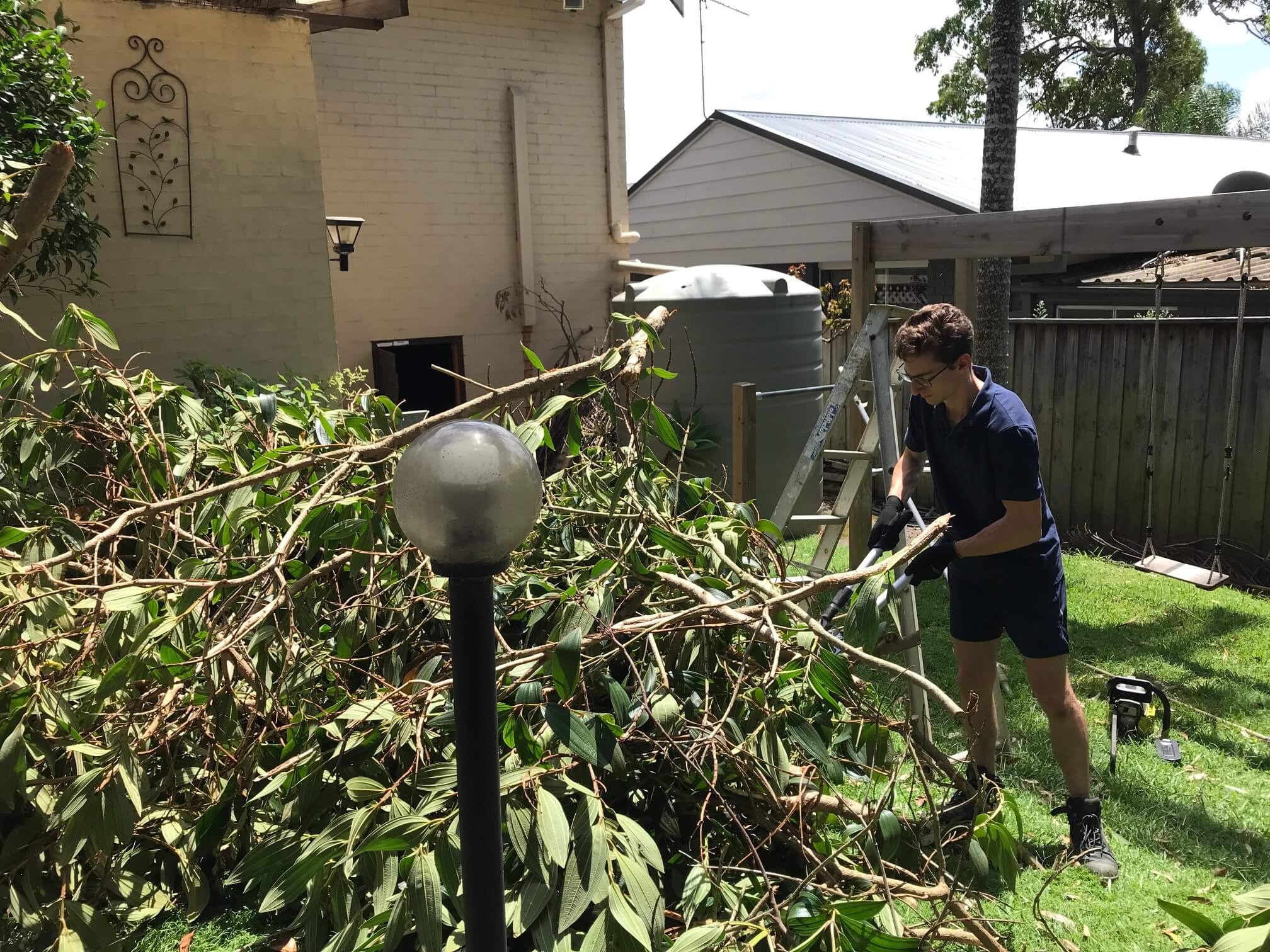 Mulching branches